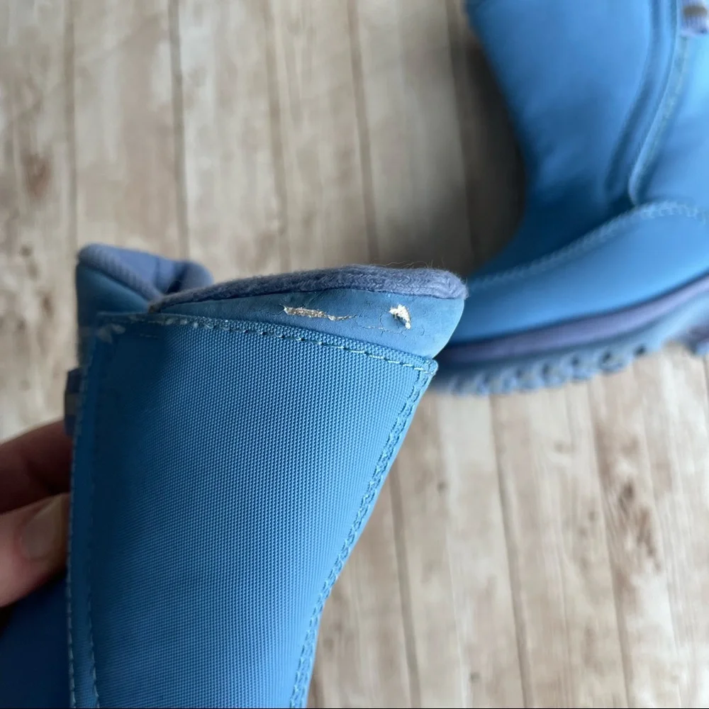 PREOWNED LAND’S END BLUE PURPLE EASY ON AND OFF SNOW WINTER BOOTS SIZE 7 KIDS